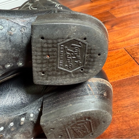 Tony Lama Black Leather Western Boots - Picture 11 of 15